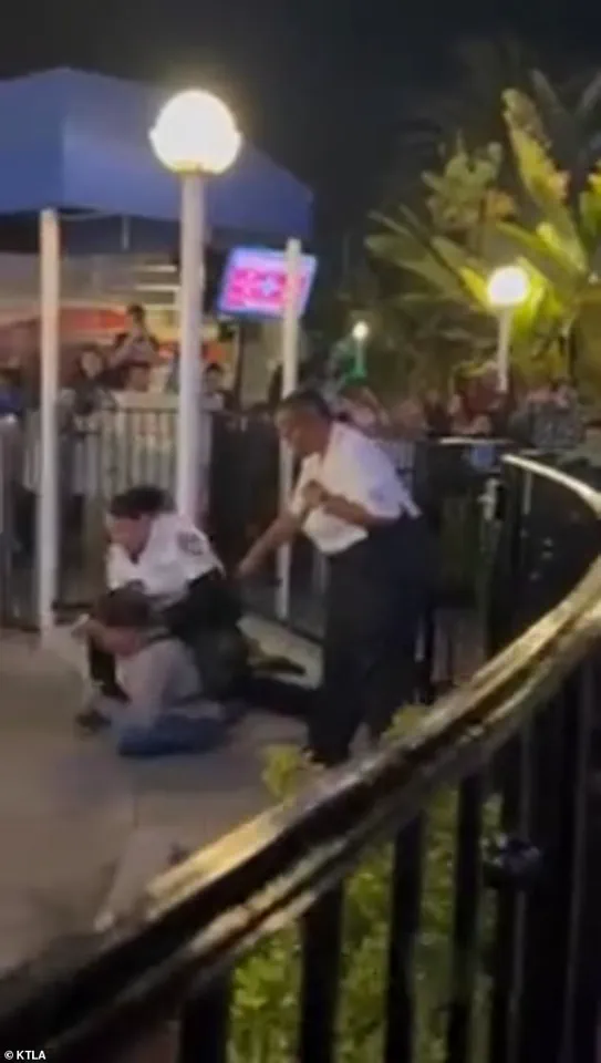 Chaotic Confrontation at Knott's Berry Farm: Woman Allegedly Cuts in Line, Leading to Altercation with Security Guard, Video Evidence Captures Incident