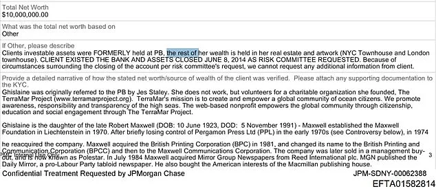Ghislaine Maxwell's £10 Million Inheritance from Secret Trusts Revealed in JPMorgan Documents