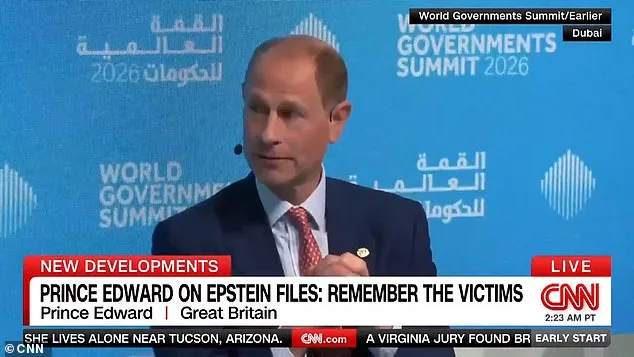 Prince Edward Publicly Addresses Epstein Scandal for First Time, Calls for Remembering Victims