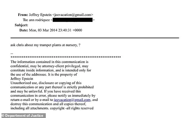 Jeffrey Epstein's Emails Tie Angel's Trumpet and Scopolamine to Alleged Misconduct