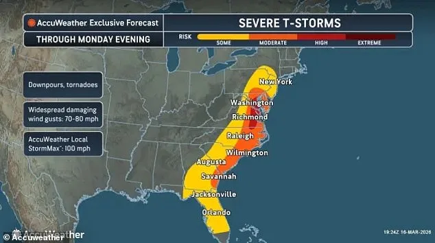 Massive Tornado Watch Spreading Across East Coast as Millions Braced for Storm