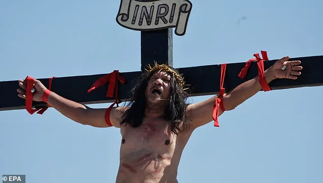 Annual Crucifixion Reenactment in Cutud: Catholic Devotee Nailed to Cross in Harrowing Display