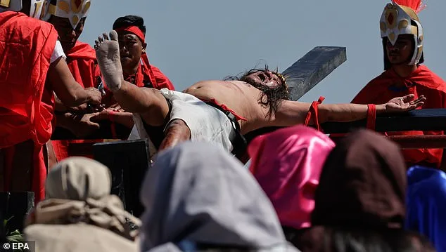 Annual Crucifixion Reenactment in Cutud: Catholic Devotee Nailed to Cross in Harrowing Display
