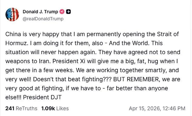 Xi Warns of Crumbling Order as US Tightens Middle East Blockade