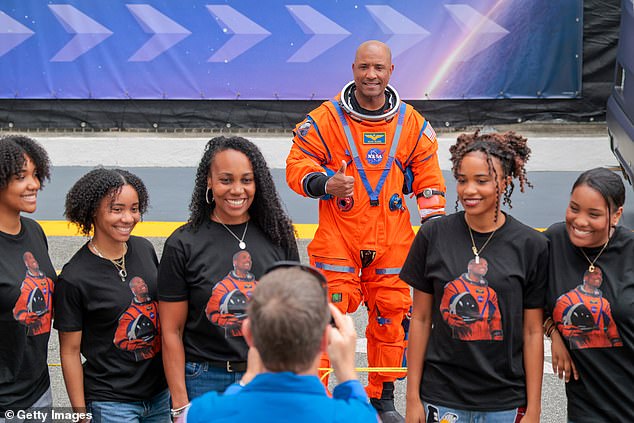 Maya Glover dances to celebrate her father's historic Artemis II moon mission success.